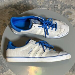 Adidas Samoa Men's White and Blue Sneakers
